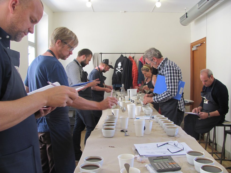 International Jury Cupping finalists at Flavor of India Fine Cup Award competition.
